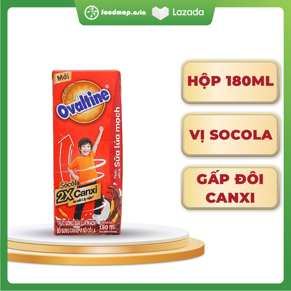Sữa Ovaltine Canxi Socola - Hộp 180ml