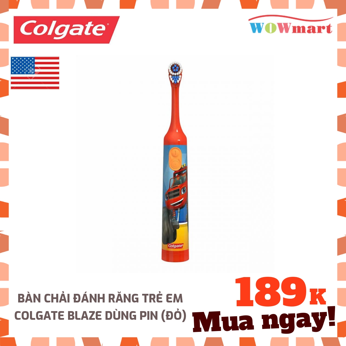 Bàn chải đánh răng trẻ em Colgate Blaze dùng pin -
