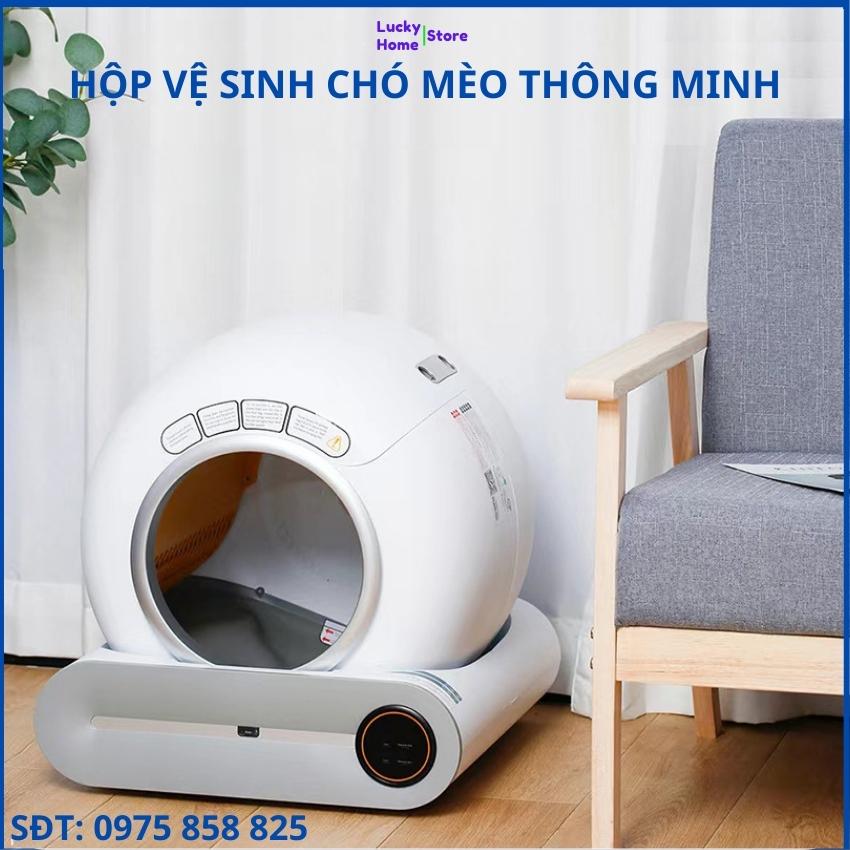 Hộp vệ sinh chó mèo thông minh, hộp đựng cát vệ sinh cho chó mèo, hộp đi vệ sinh cho mèo tiện lợi.