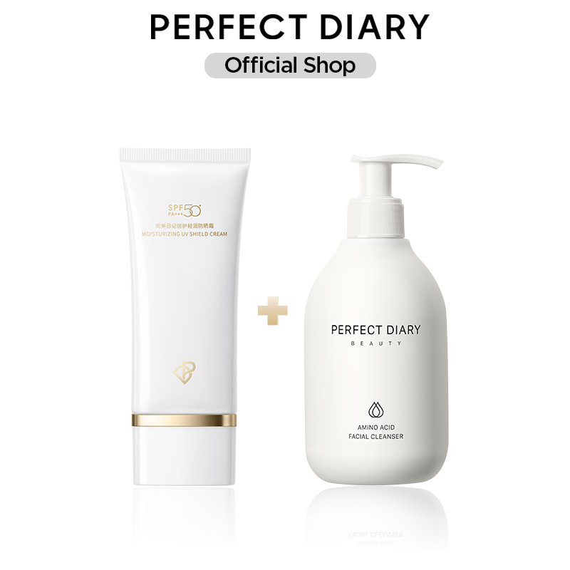 Set kem chống nắng 60ml + sữa rửa mặt perfect diary axit amin 200ml tiết kiệm