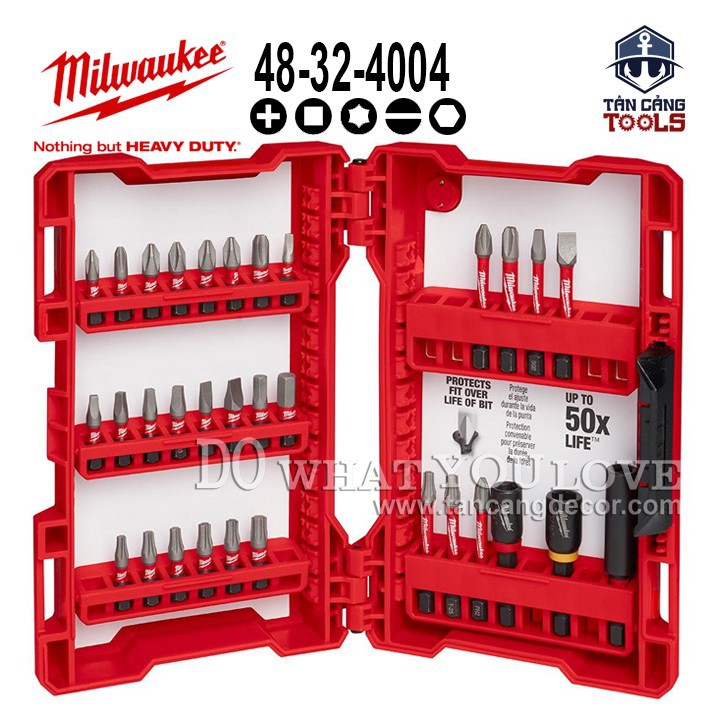 Combo đa năng 32 chi tiết milwaukee shockware 48-32-4004