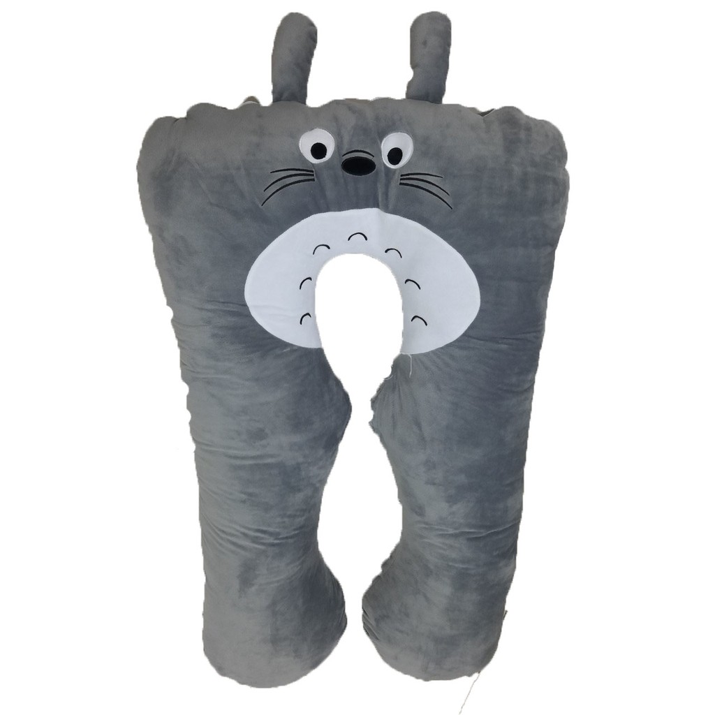 Gối ôm chữ u bà bầu gối dành cho bà bầu- hình totoro xám