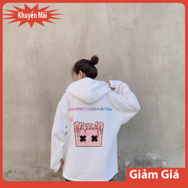 Áo Khoác hoodie Unisex Form Rộng Khóa Kéo Tiện Lợi Chất Nỉ Dày Dặn Mũ Rộng 2 Lớp Cao Cấp Giá Rẻ Trùm Mông Dấu Quần Hình Banawa Dễ Thương Cute Màu Đen Trắng Vàng Xanh Tím