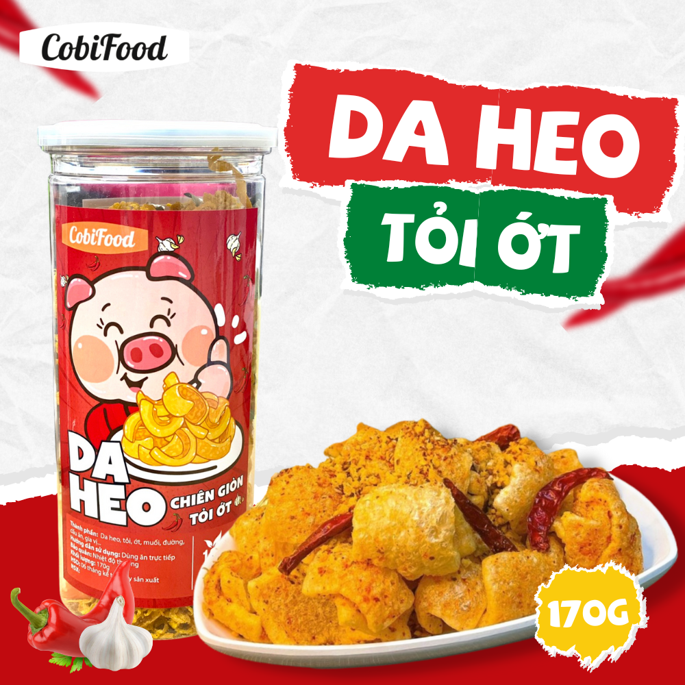Da heo chiên giòn tỏi ớt đặc biệt - CobiFood đồ ăn vặt giá rẻ