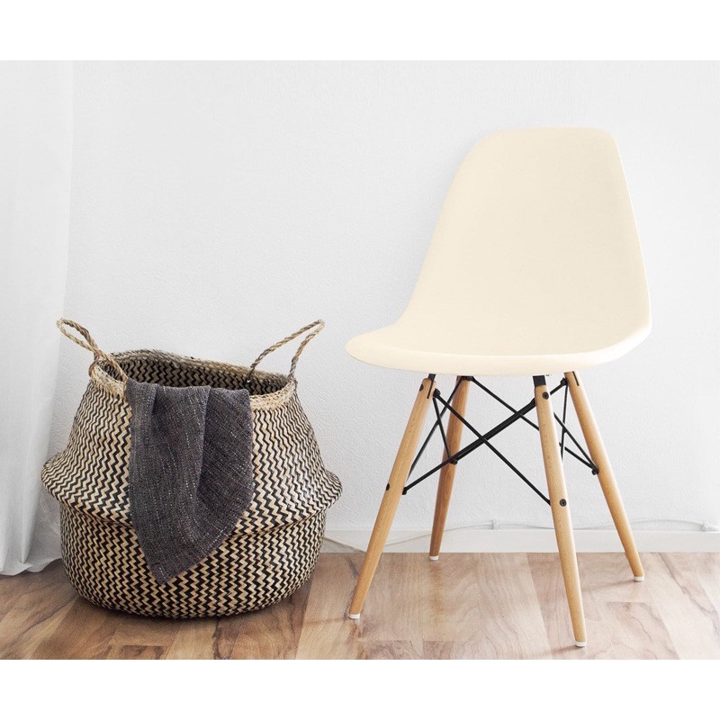 Giỏ cói trồng cây/đựng quần áo/decor tự nhiên nhiều kích thước có quai/giỏ cói đựng đồ đan sọc(35cm)