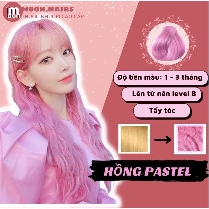 Thuốc nhuộm tóc hồng pastel | hồng phấn | tặng bao tay nhuộm, muc trùm tóc