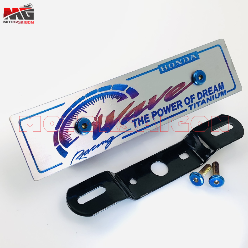 [HCM]bảng tên xe máy bảng tên titan nhập khẩu cao cấp dùng cho xe Wave (tặng ốc titan và pát gắn) 100% titan nguyên khối motorsaigon