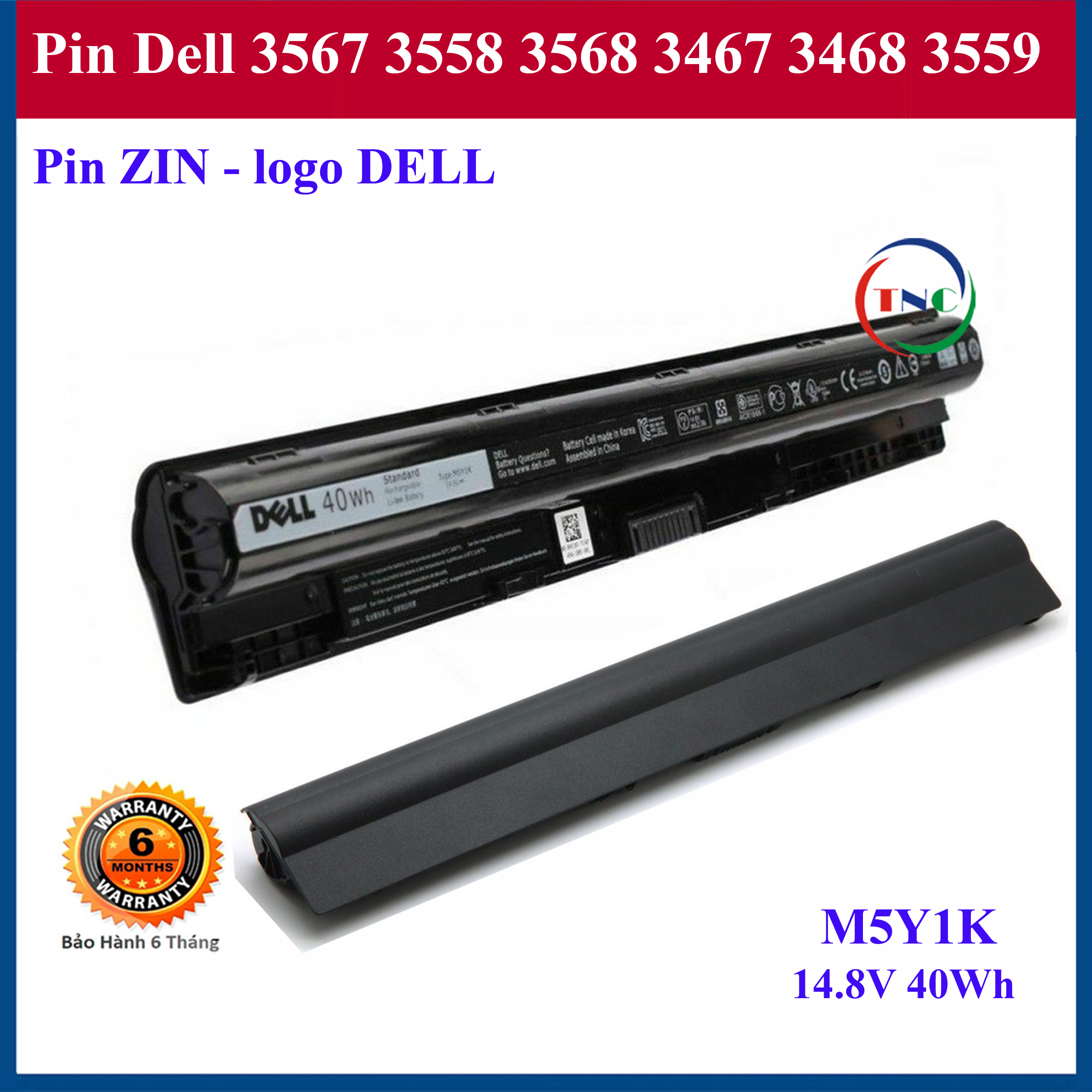 ⚡ pin laptop dell 3567 3558 3568 3467 3468 5458 3552 3559 5555 battery m5y1k zin