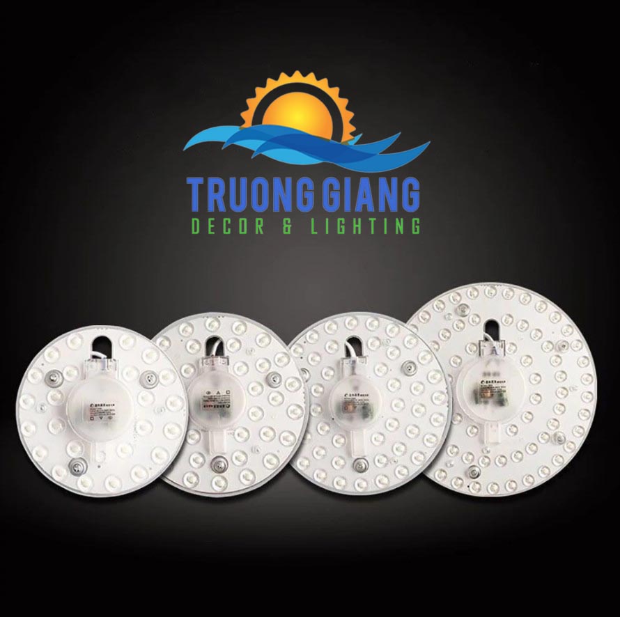 Vỉ led tròn - mạch led thay thế đèn ốp - chân nam châm/mắt thấu kính - công suất 12w/18w/24w