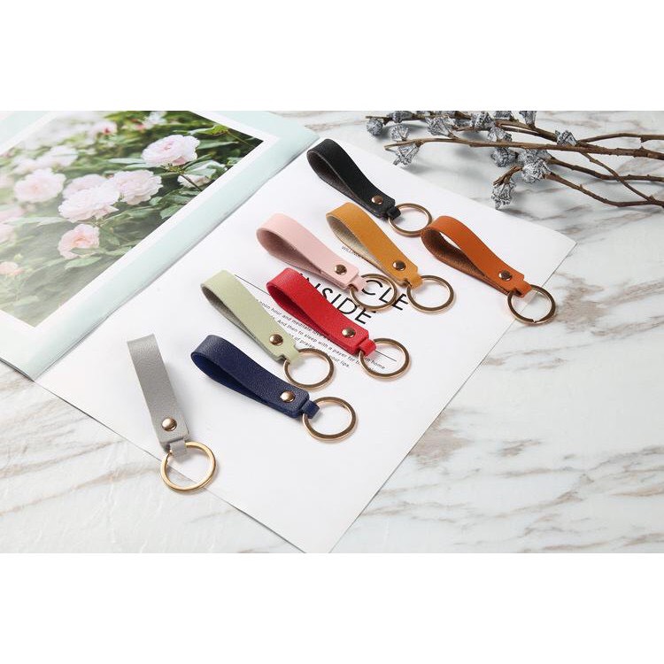 Móc Khóa Dây Da Keychain Nhiểu Màu