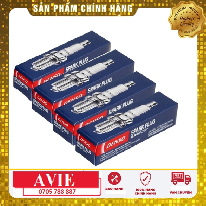 (Bộ 4 con) Bugi DENSO chân dài / lục giác 16 : K20HRU11 cho xe Innova, Captiva