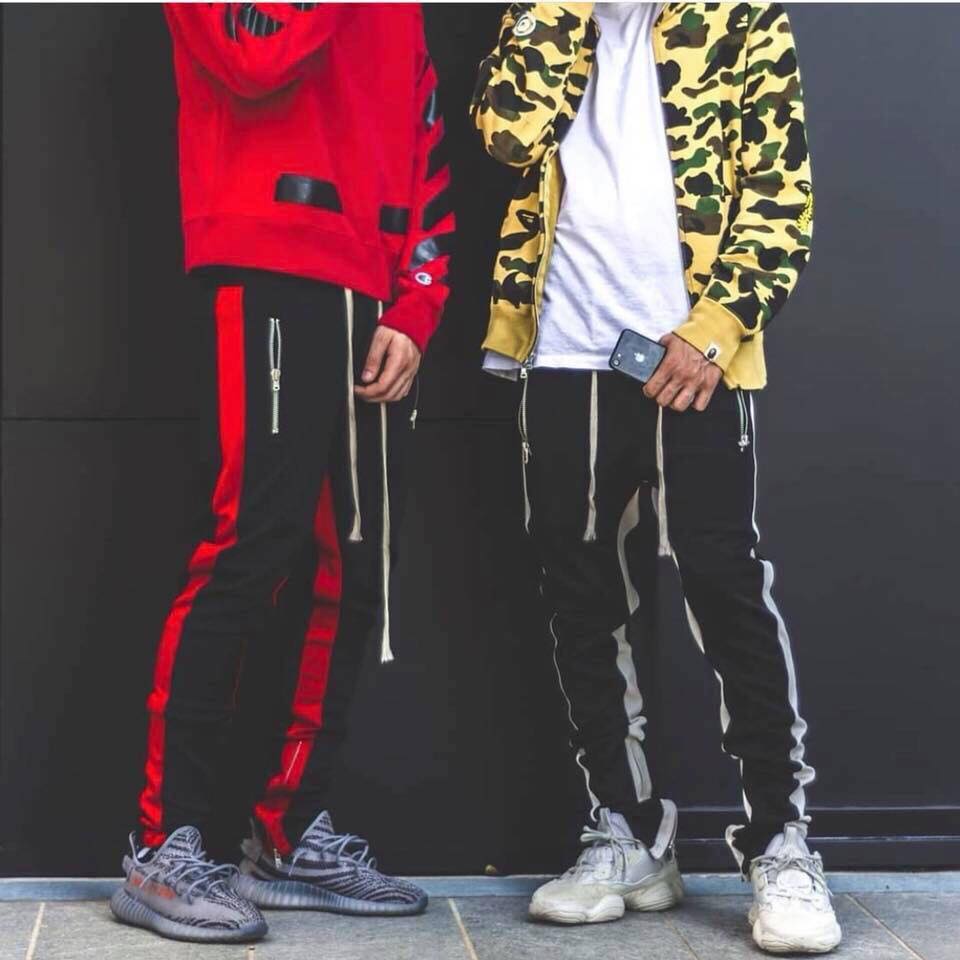 [Hoàn Tiền 15%] Quần Track Pants Zipper Nam Nữ 2 line Street Style Unisex