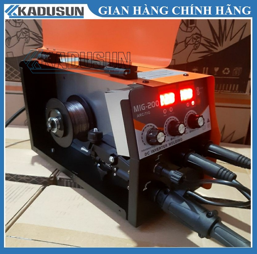 Máy hàn mig 3 chức năng kadusun mig 200 | hàn mig, lift tig, que | hàng 3 núm | hàn được cả que và vật liệu mỏng | công nghệ inventer +igbt + vrd