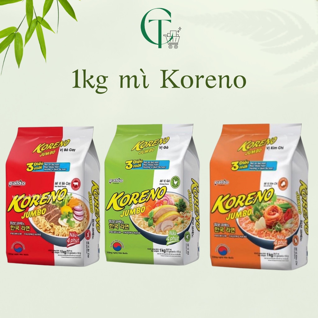 Túi 1Kg mì Koreno Jumbo các vị