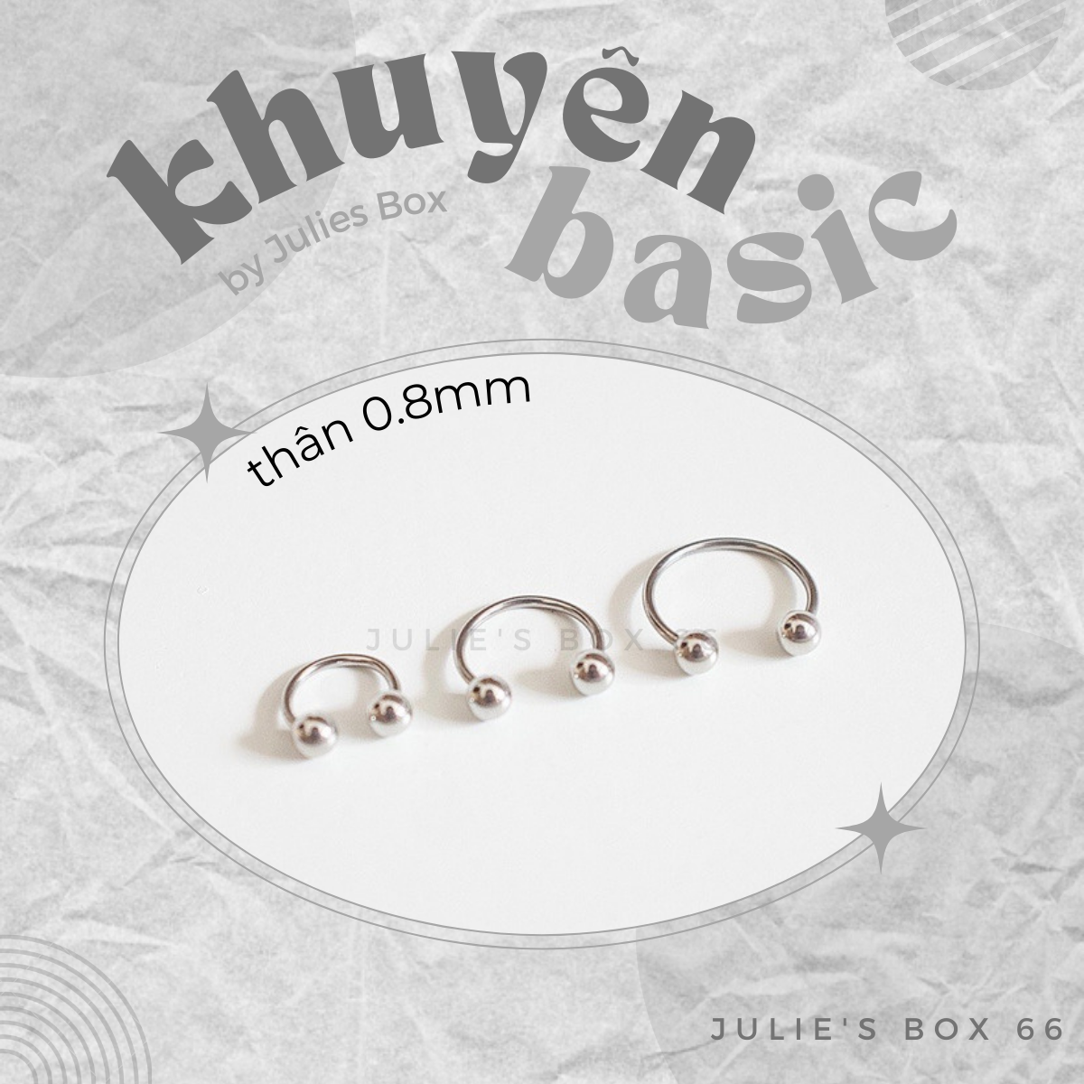 Khuyên Tai Bông Tai Chữ U 2 Đầu Bi Tròn Thân 0.8mm Nhiều Size Màu Bạc Thép Y Tế Titan Thép Không Gỉ Cá Tính Phong Cách Nam Nữ Freesize Không Đen Không Ngứa Không Dị Ứng Không Gỉ Sét julies box 66