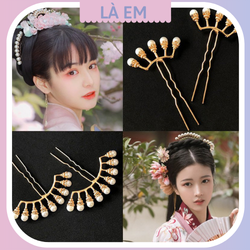 Trâm cài tóc kim loại cổ trang sang chảnh cực HOT cho nữ
