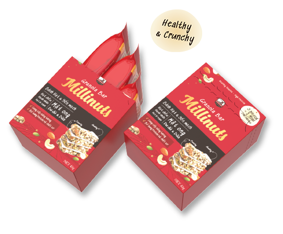 [HCM][Thanh dinh dưỡng] Hộp Granola Bar - Milinuts nhỏ mix các loại hạt ăn kiêng giảm cân - 3 gói nhỏ.