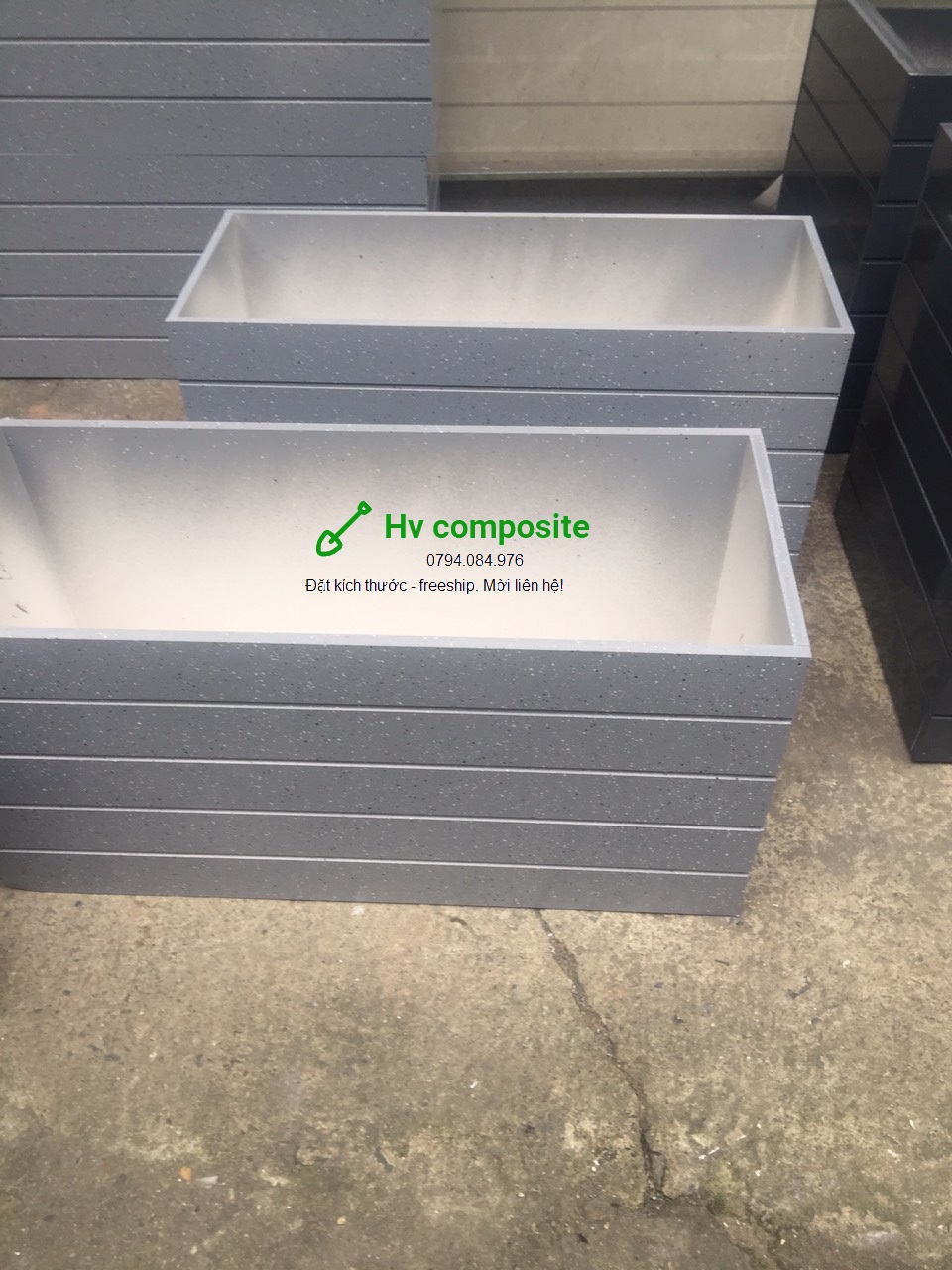 chậu trồng cây composite mầu giả đá (50x20x25)