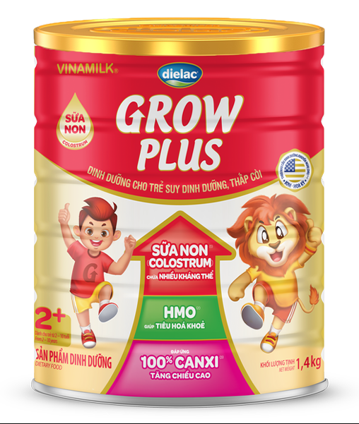 Sữa bột vinamilk dielac grow plus new số 2+ 1kg4 cho bé từ 2-10 tuổi
