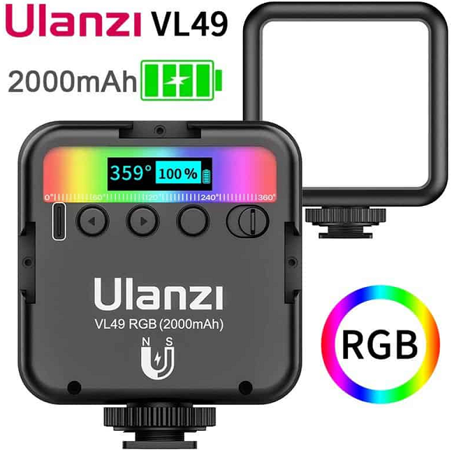Đèn led đổi màu Ulanzi VL49 RGB dùng chụp ảnh, quay phim, Vlog