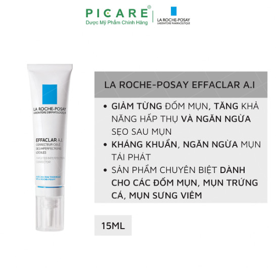 [GIẢM 20K ĐƠN 399K] Kem Giảm Mụn Chuyên Biệt La Roche Posay Effaclar A.I 15ml