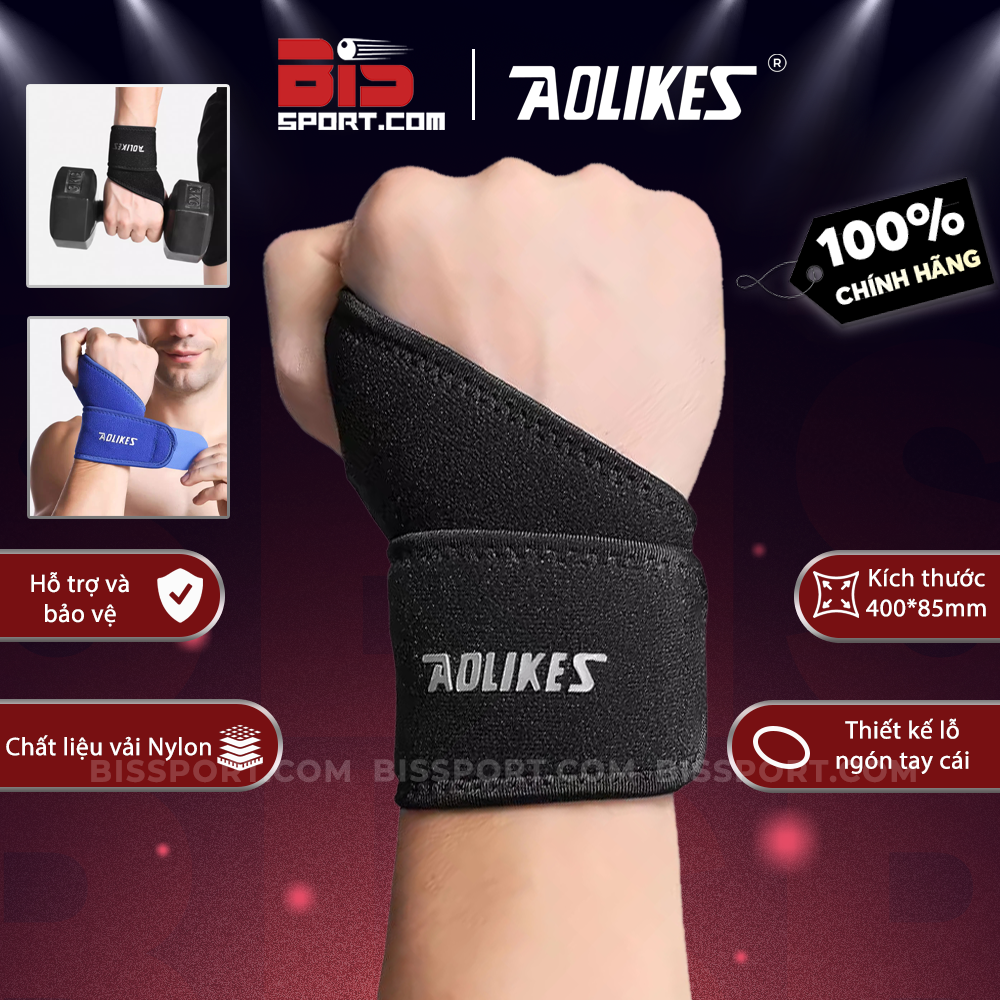 Băng Nẹp Cổ Tay Xỏ Ngón Cái AOLIKES AL7937 - Hàng Chính Hãng