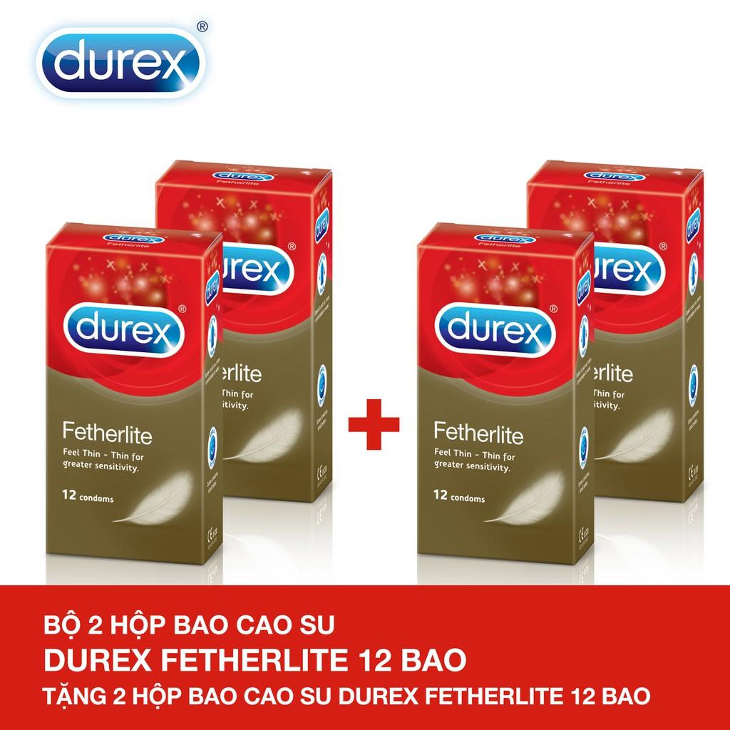 [Mua 2 Tang 2]Hai hop Bao cao su Durex Fetherlite  sieu mong.Tang 2 hop cung loai.