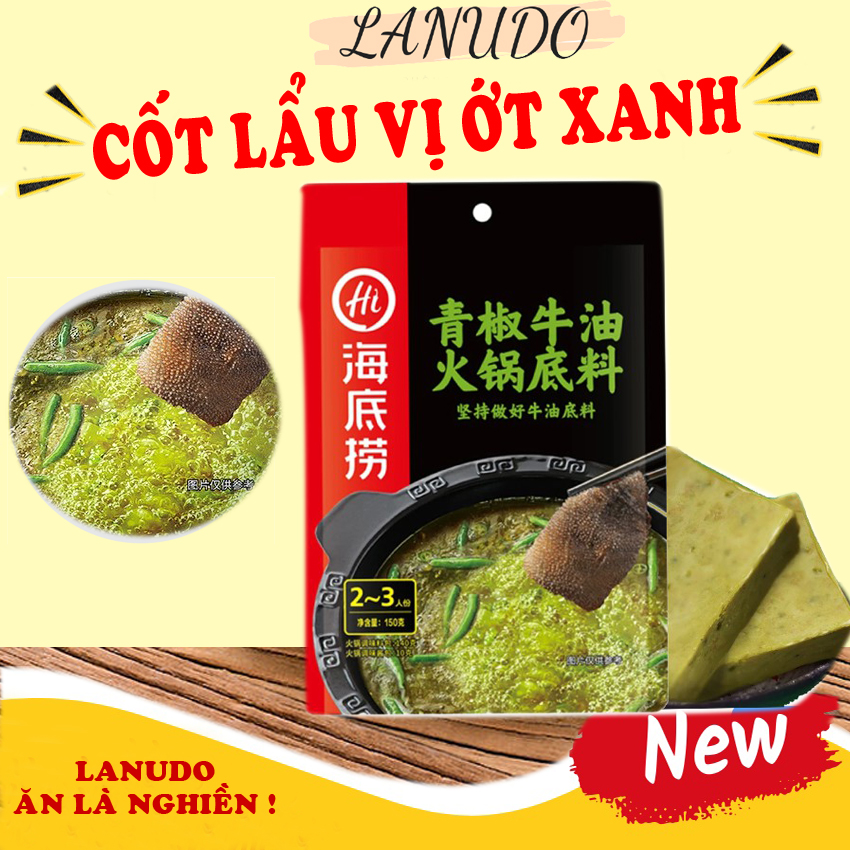 Gia vị lẩu haidilao vị ớt xanh thanh hoa - cốt lẩu tứ xuyên có sẵn nhiều vị date mới giao nhanh