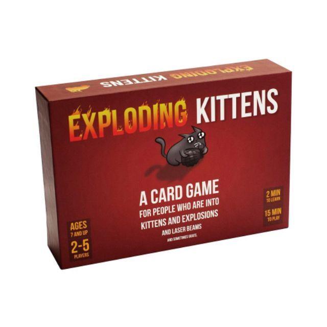 FREESHIP ĐƠN 99K Thẻ bài Mèo Nổ đỏ Exploding Kittens cơ bản hộp to bản chuẩn chất liệu giấy đẹp