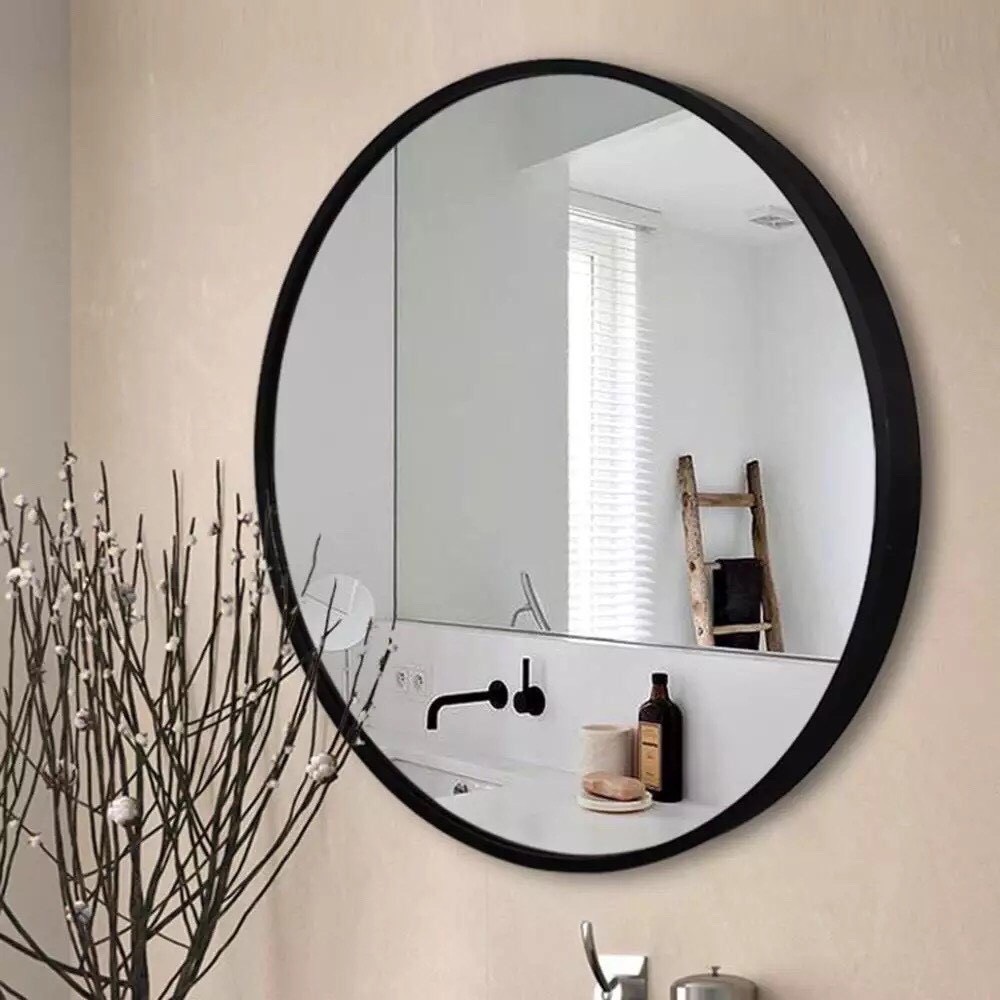 Gương tròn treo tường d40 viền kim loại , gương tròn phòng tắm, gương tròn trang điểm
