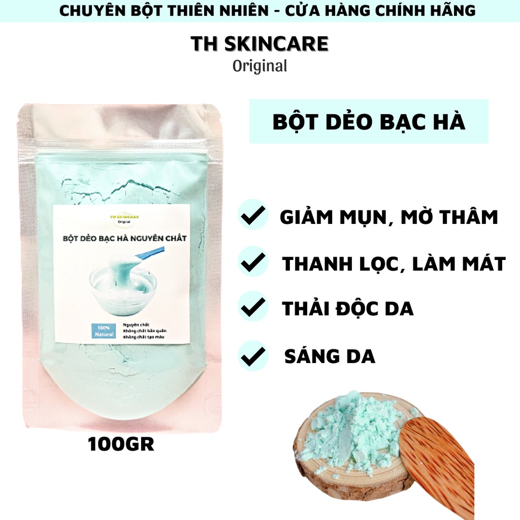 100gr bột đắp mặt dẻo bạc hà giảm mụn, thanh lọc sáng da th skincare