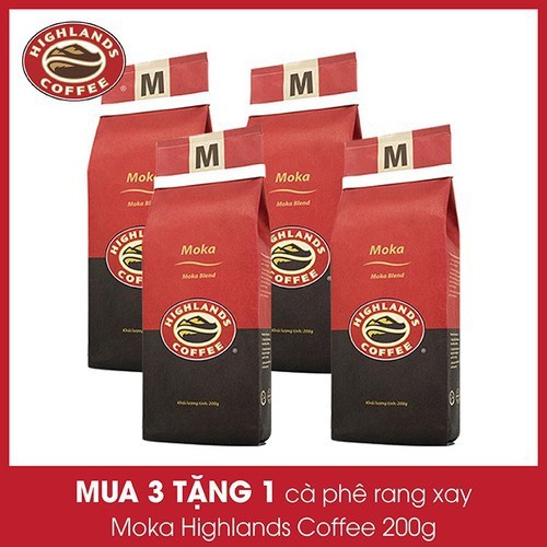 Cà phê rang xay Moka Highlands Coffee 200g