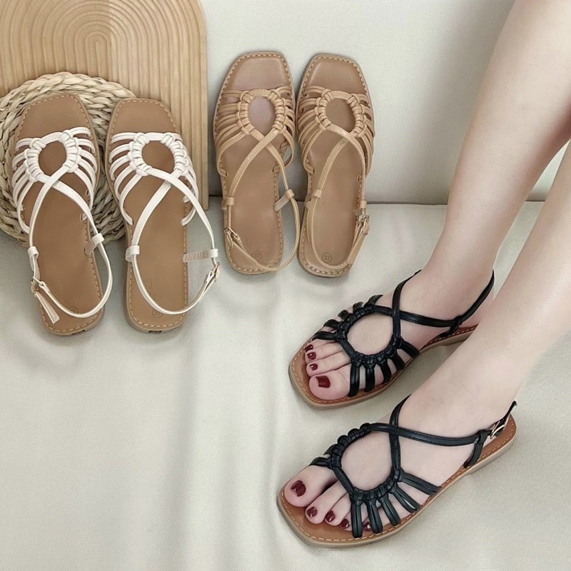 Giày sandal nữ đế thấp b-ngư có size lớn 35-42