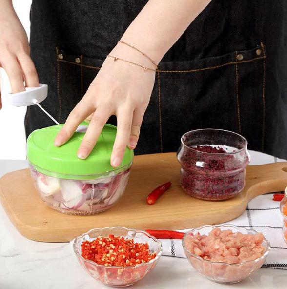 [HCM]Máy xay thịt và rau củ bằng tay cao cấp với 3 lưỡi dao bằng thép không gỉ 201