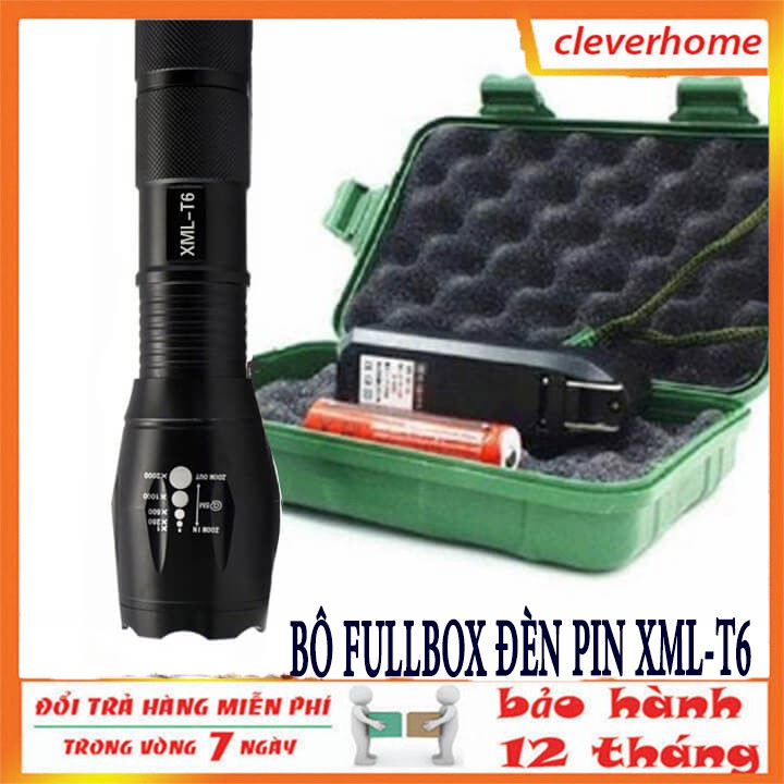 [HCM]Đèn Pin Siêu Sáng Ultrafire Xml-T6 Đèn Pin Siêu Sáng Xml-T6 Hoạt Động Với 5 Chế Độ Chiếu Sáng Khoảng Cách Trên 200M Vỏ Nhôm Cứng Cáp.