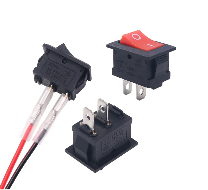 Công tắc nguồn 6a 250vac kcd1-105 15x21cm màu đỏ 2 chân