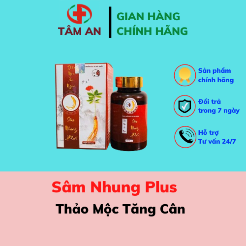 Viên thảo mộc ăn ngon tăng cân sâm nhung plus 60 viên