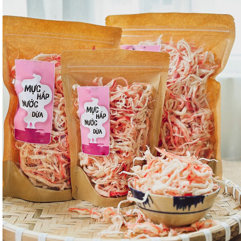 [ 500.Gram ] Mực Hấp Nước Cốt Dừa -  KHÔ MỰC XÉ SỢI HẤP NƯỚC DỪA CỰC NGON