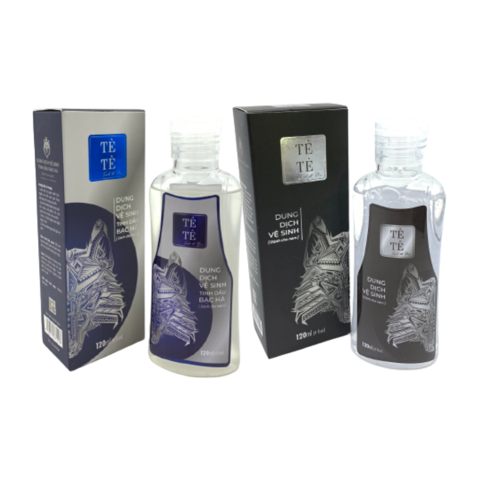 Combo 2 Dung dịch vệ sinh nam Tê Tê Men 120ml 1 chai Classic và 1 chai Bạc hà thư giãn, tăng hưng phấn, hết mùi môi và hết nấm ngứa khó chịu