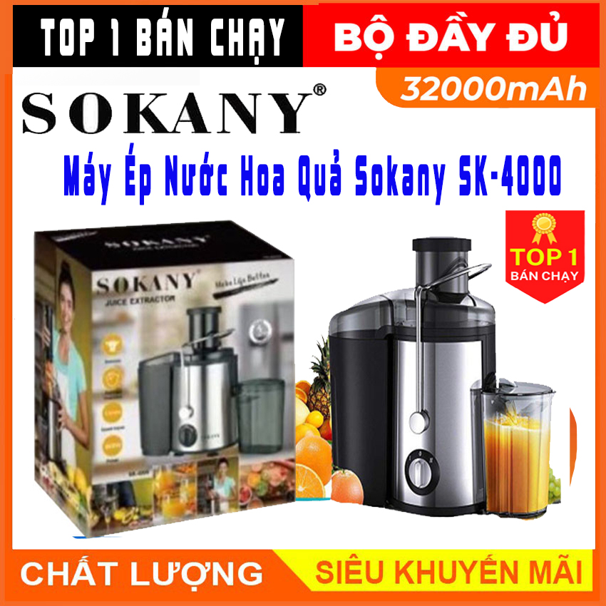 Máy ép hoa quả đa năng công xuất lớn,máy ép cả quả máy hoa quả chậm sokany sk-4000, máy ép hoa quả đa năng , máy ép nước hoa quả tại nhà đa năng , tiện dụng , bảo hành 12 tháng