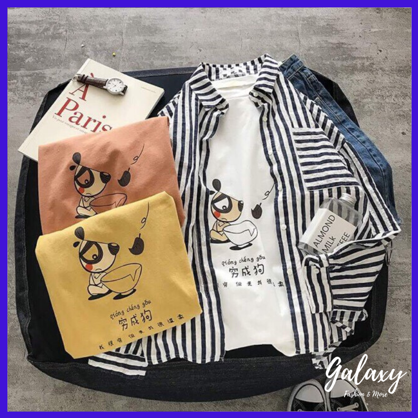 Sale hot! Áo thun form rộng tay lỡ in hình chú chó siêu đáng yêu, áo phông dáng rộng siêu hot hit giá rẻ - Galaxy Store