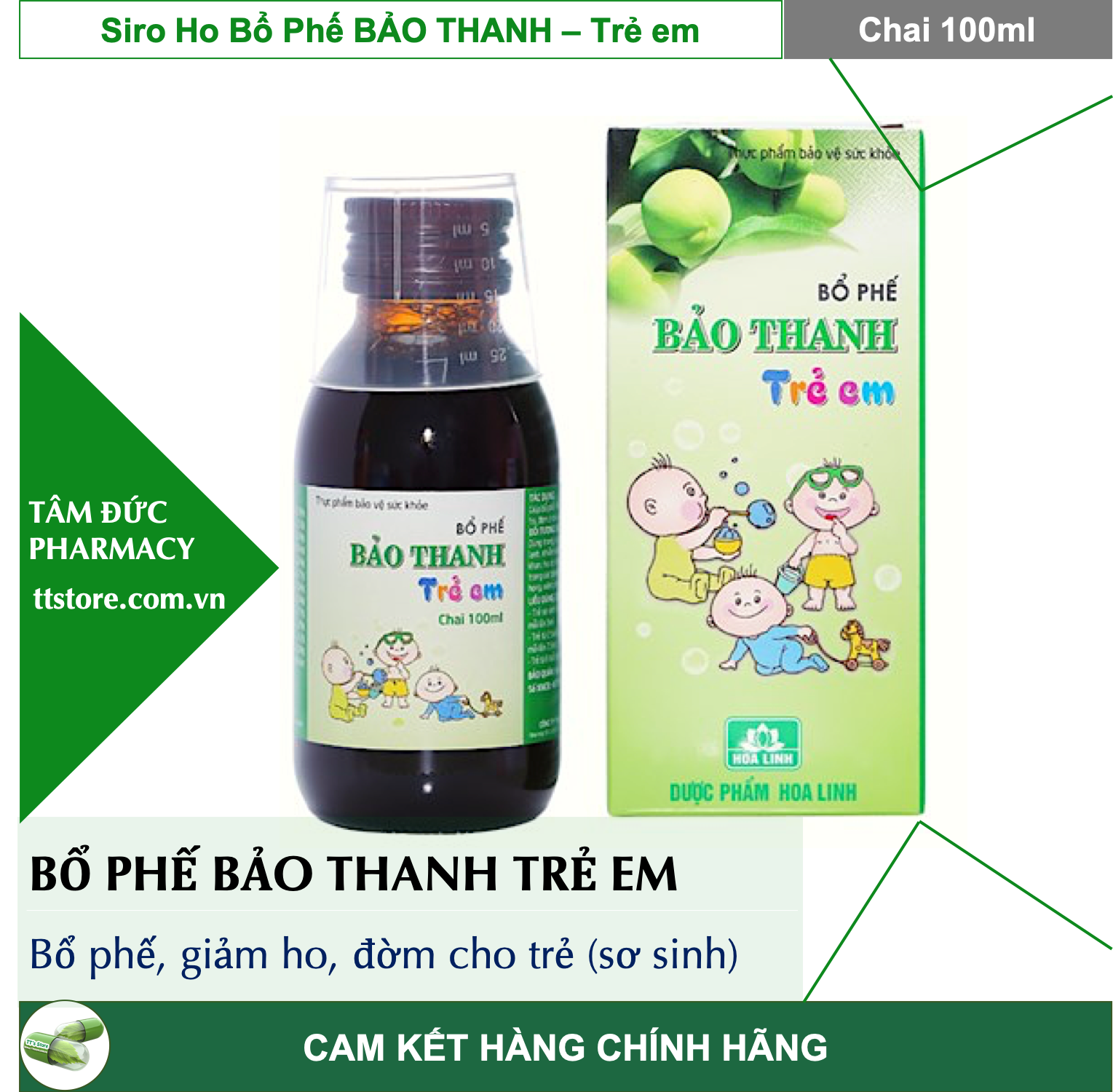 [HCM]BỔ PHẾ BẢO THANH TRẺ EM [Chai 100ml] - Siro ho dành cho trẻ sơ sinh và trẻ nhỏ