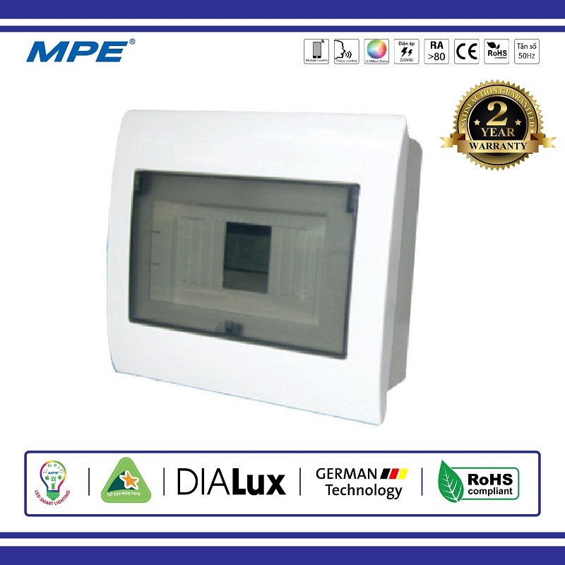 Tủ điện âm tường chứa mcb seri t 4 cực mpe