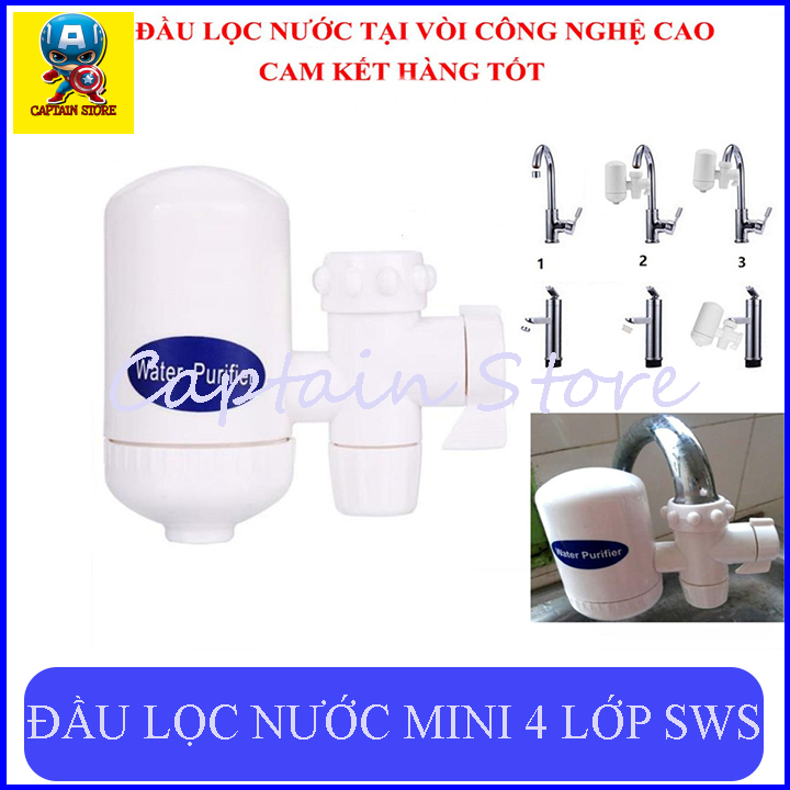 Đầu lọc nước mini sws , lọc cặn bã, gỉ sét, tạp chất trong nước, lõi lọc 4 tầng