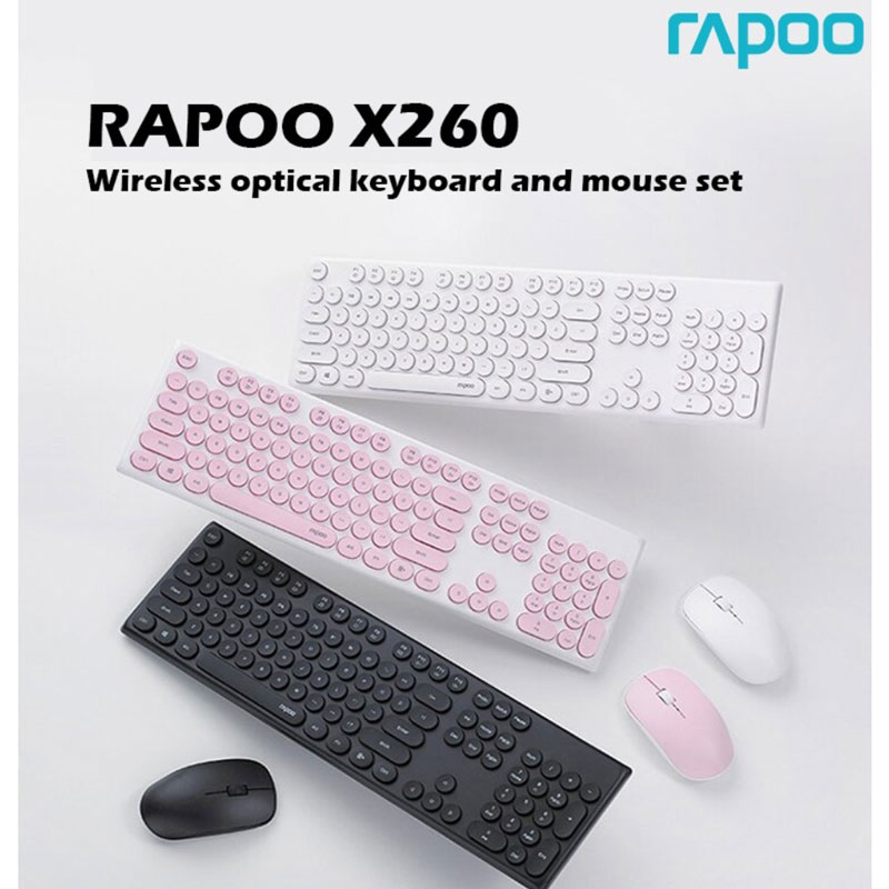 Bộ bàn phím + chuột không dây rapoo x260 – hàng chính hãng