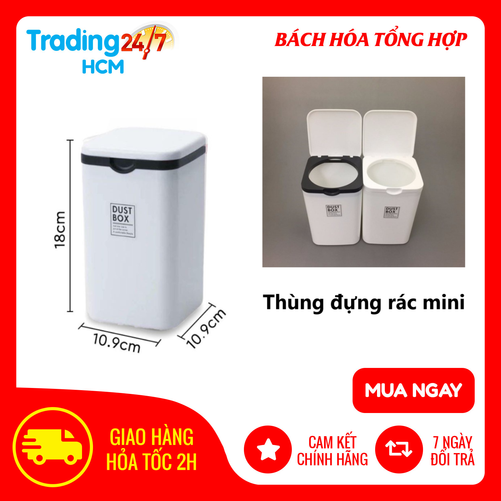 Thùng đựng rác mini nắp đóng và nắp bật YAMADA Nội địa Nhật Bản