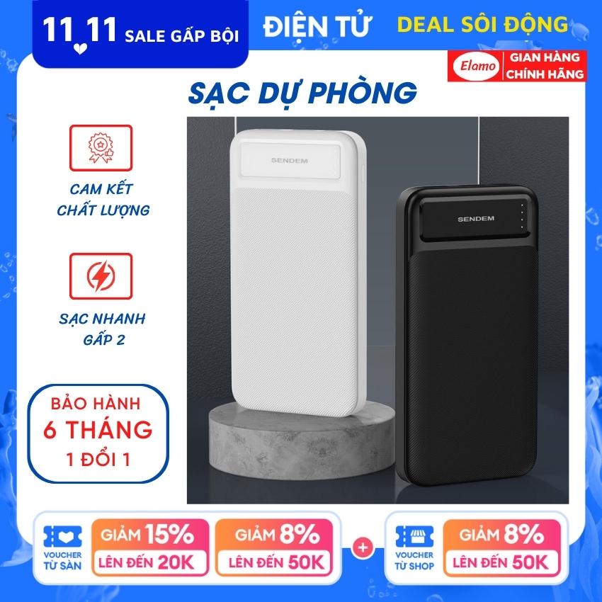 Pin dự phòng 20000mah, Sạc pin dự phòng 10000mah, Pin sạc dự phòng 2 cổng vào Micro USB ,Type-C, 2 cổng ra USB. Sạc dự phòng sạc nhanh-Elamo