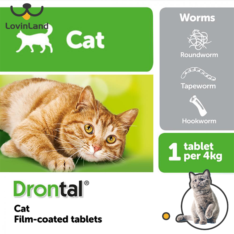  Viên Tẩy Giun Sán Cho Mèo Dạng Viên Drontal Cat Bayer Hàng Xách Tay 1 viên   