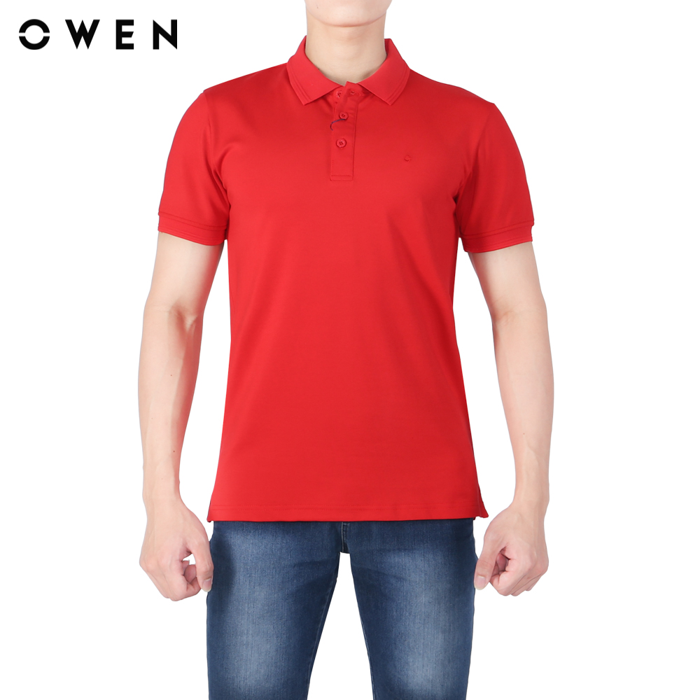 OWEN - Áo polo nam APV210009 Slim Fit màu đỏ