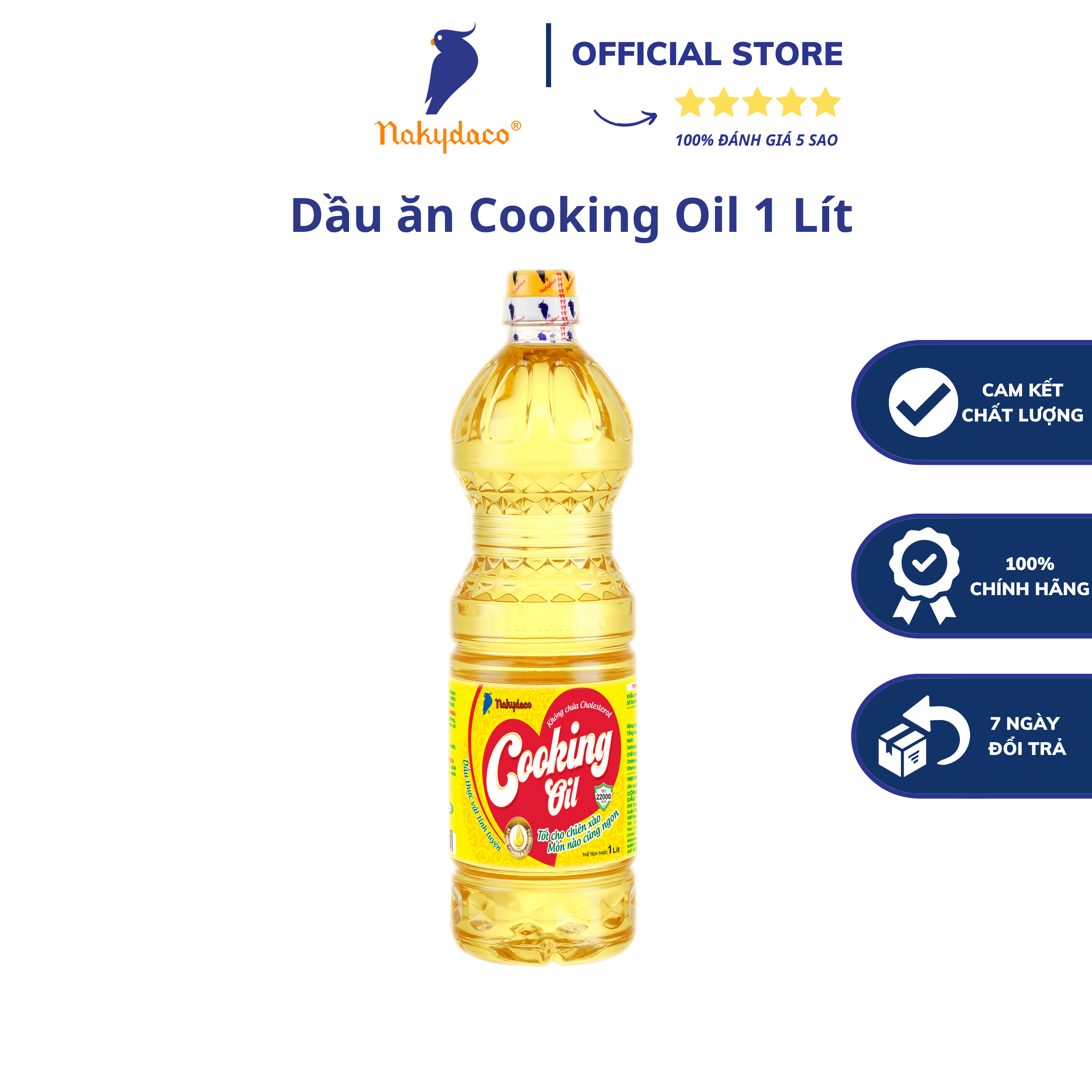 Dầu Cooking Oil Chai 1L – Dầu Ăn Nakydaco- Dầu Ăn Con Két- Hàng Chính Hãng – Sản Phẩm Cao Cấp.